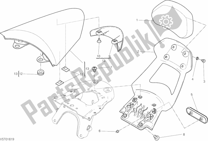 Alle onderdelen voor de Accessoires van de Ducati Diavel Xdiavel S USA 1260 2019